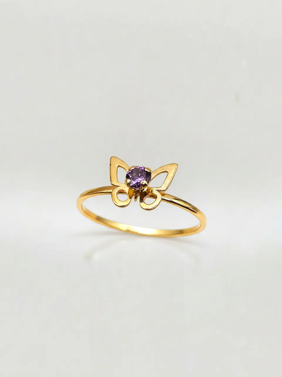 Anillo Mariposa Mística de Amatista Oro 18k 3