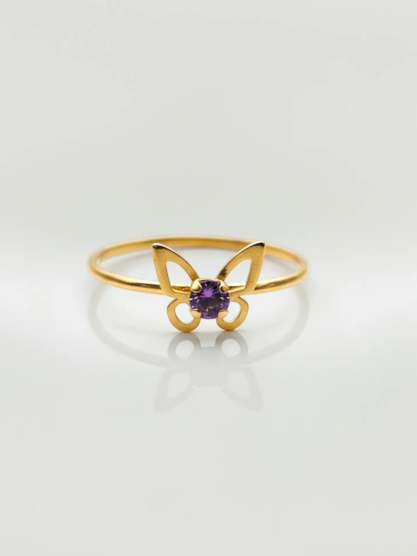 Anillo Mariposa Mística de Amatista Oro 18k 1