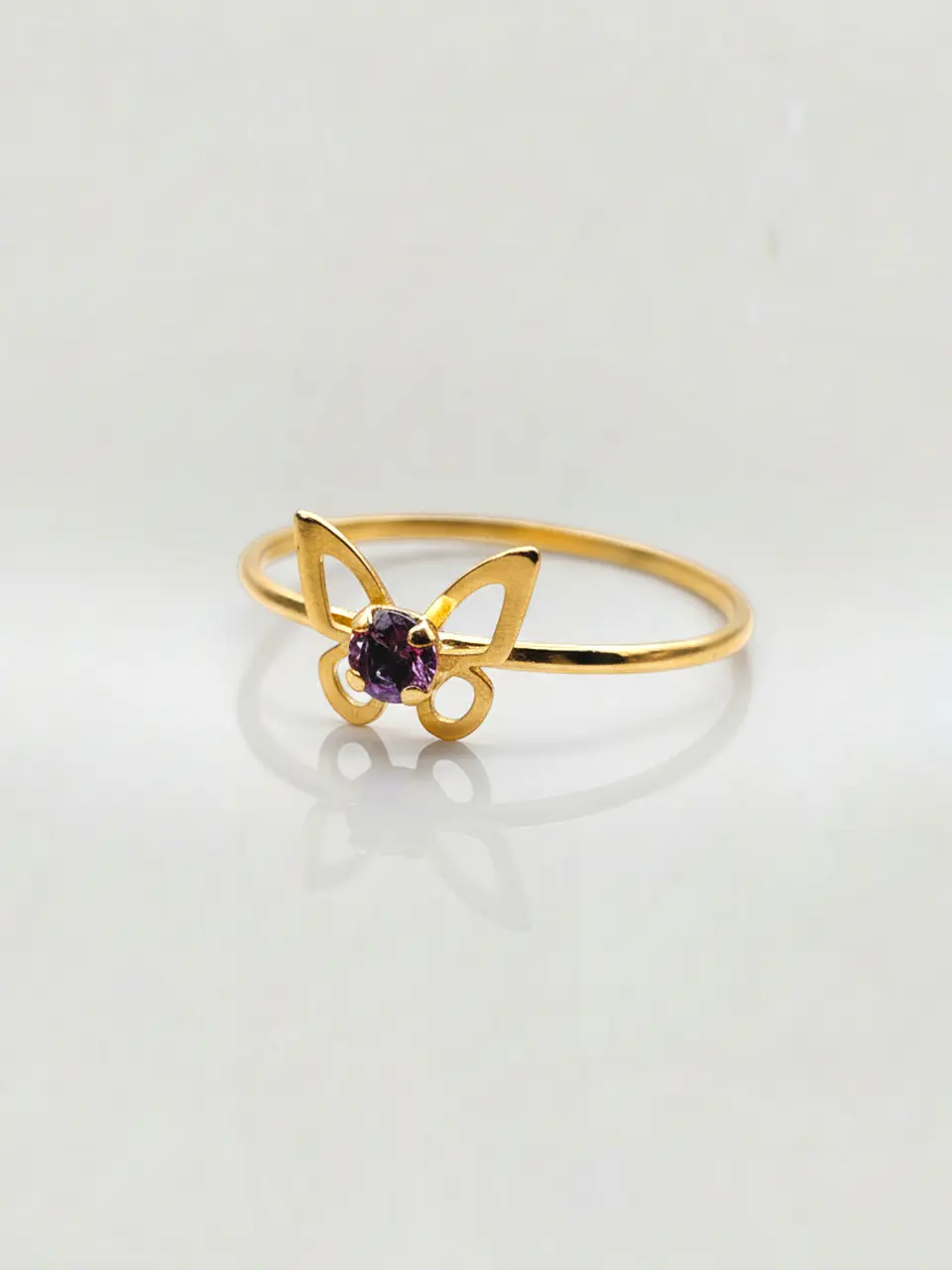 Anillo Mariposa Mística de Amatista Oro 18k 4