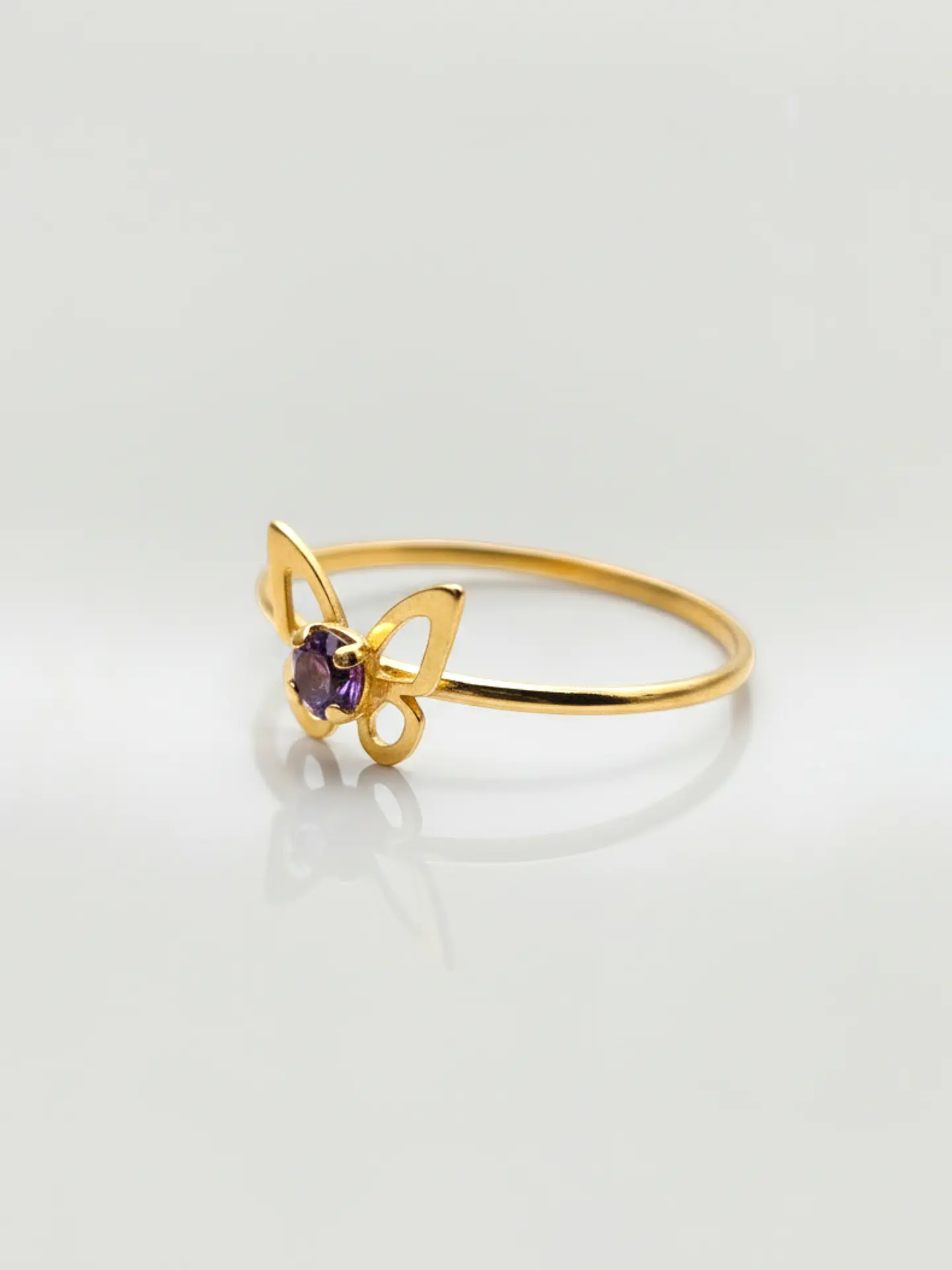 Anillo Mariposa Mística de Amatista Oro 18k 5