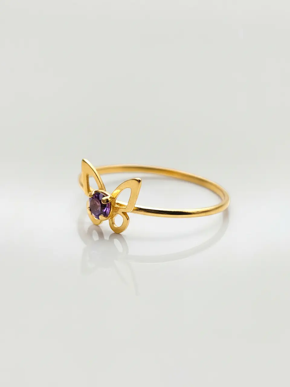 Anillo Mariposa Mística de Amatista Oro 18k 5