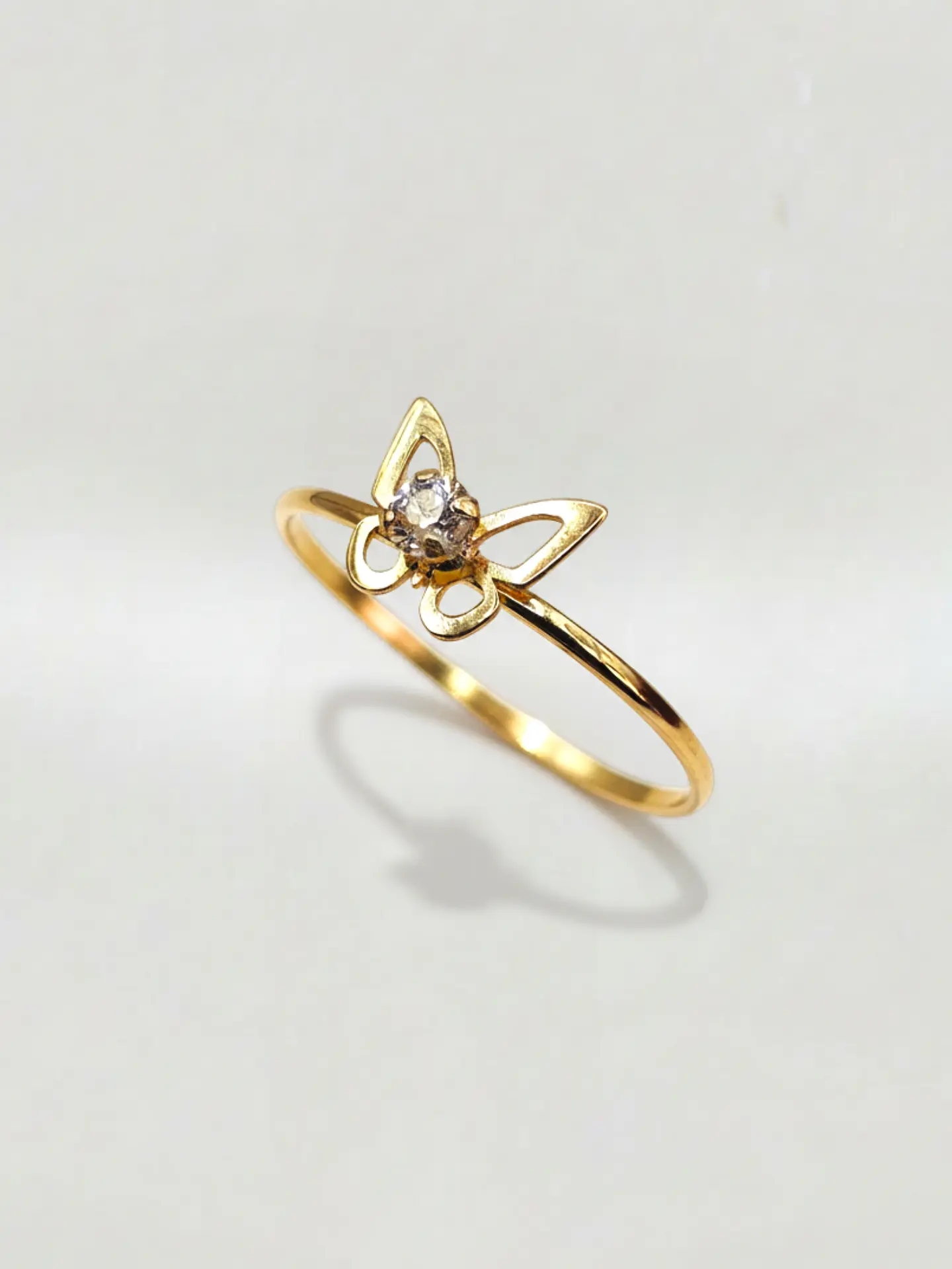Anillo Mariposa Brillo de Circón Oro 18k 2