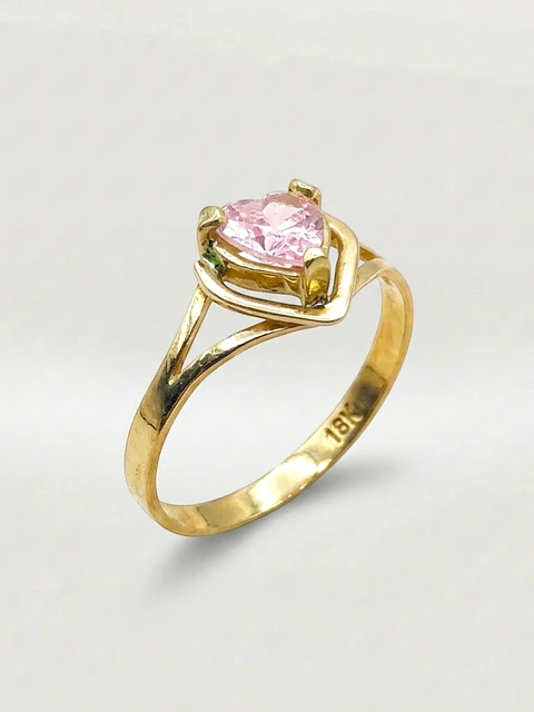Anillo Corazón Rosa de Francia Esencia Oro 18k