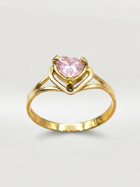 Anillo Corazón Rosa de Francia Esencia Oro 18k