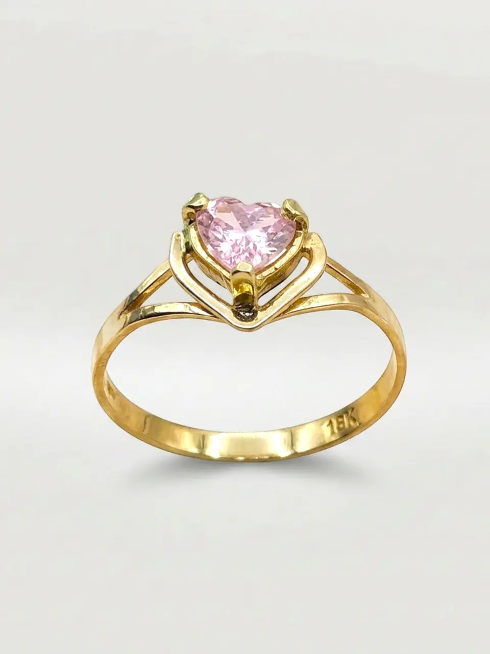Anillo Corazón Rosa de Francia Esencia Oro 18k 1