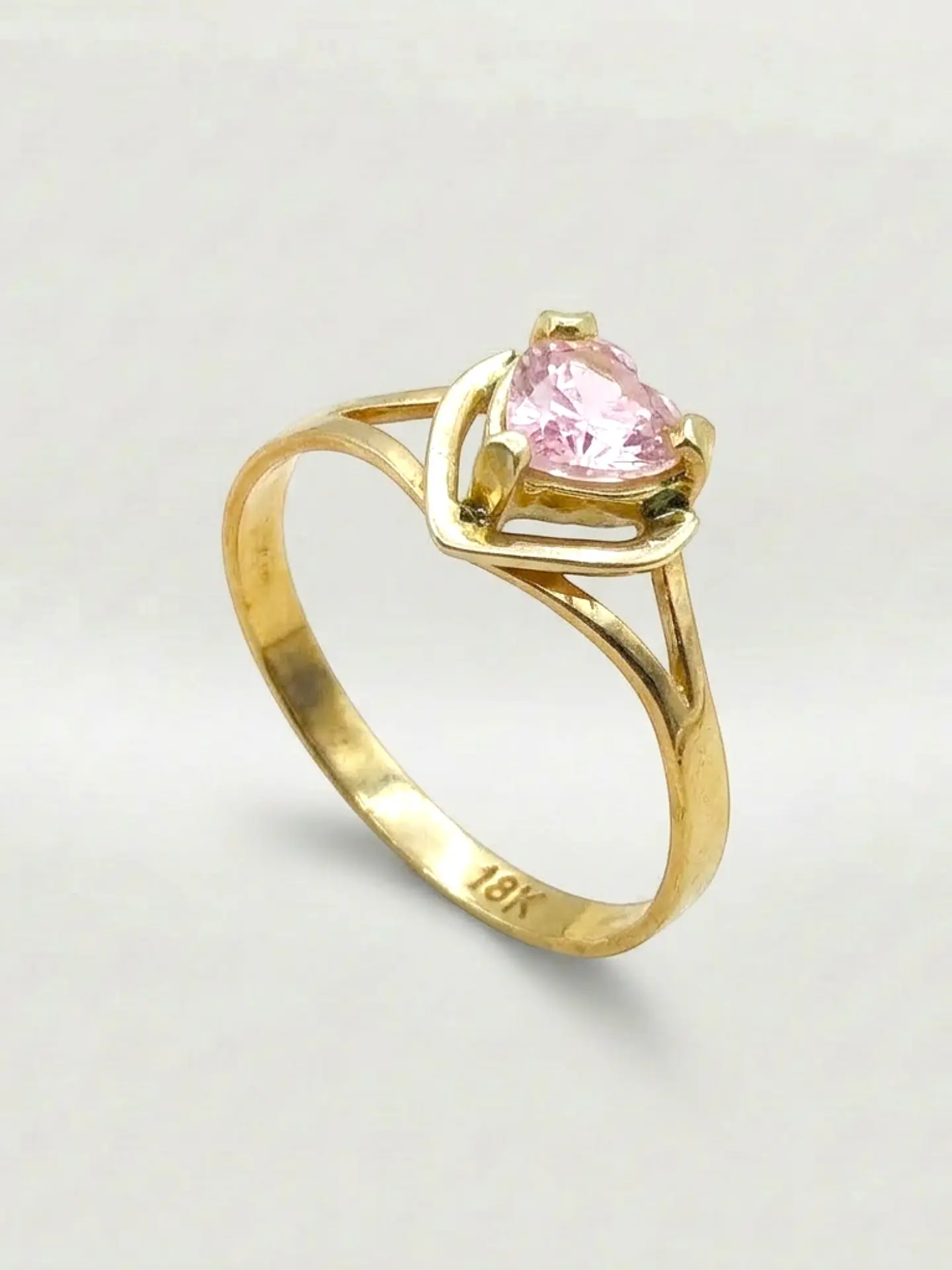 Anillo Corazón Rosa de Francia Esencia Oro 18k 3