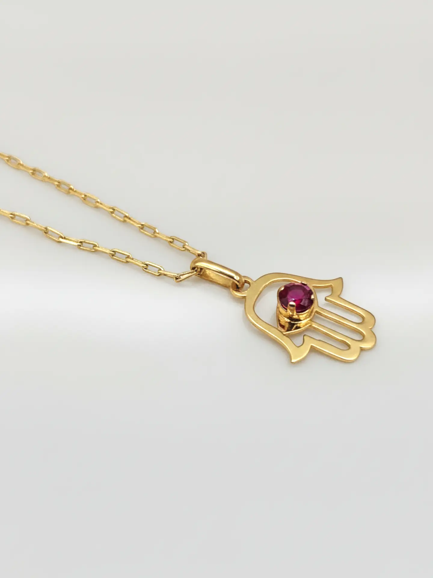 Cadena Mano de Fátima Pasión de Rubí Oro 18k 2