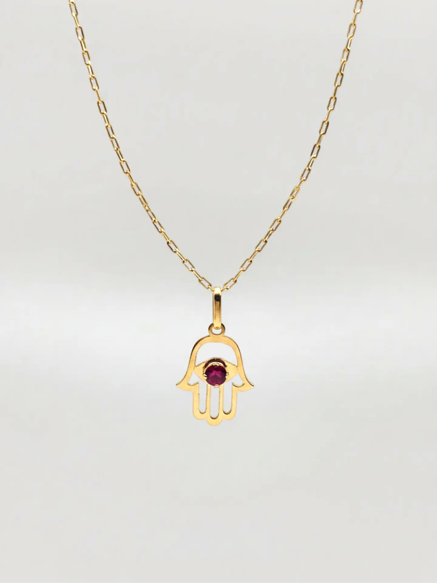 Cadena Mano de Fátima Pasión de Rubí Oro 18k 3