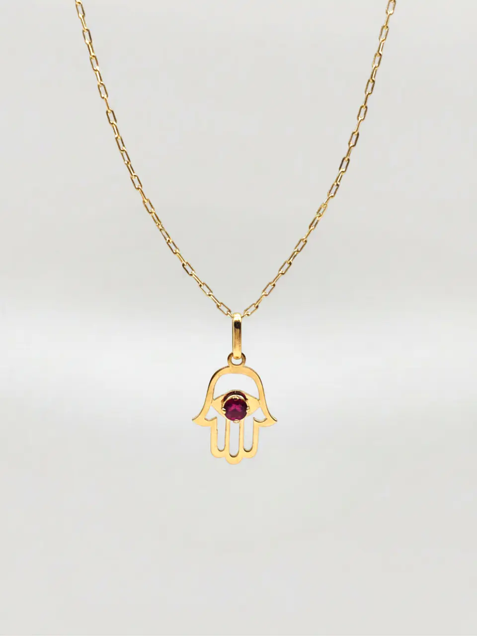 Cadena Mano de Fátima Pasión de Rubí Oro 18k 3