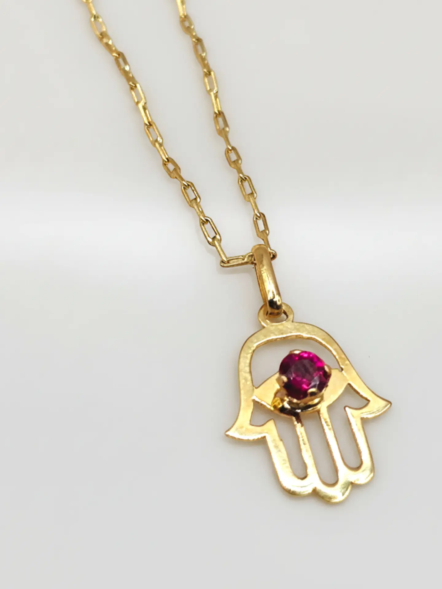 Cadena Mano de Fátima Pasión de Rubí Oro 18k 4