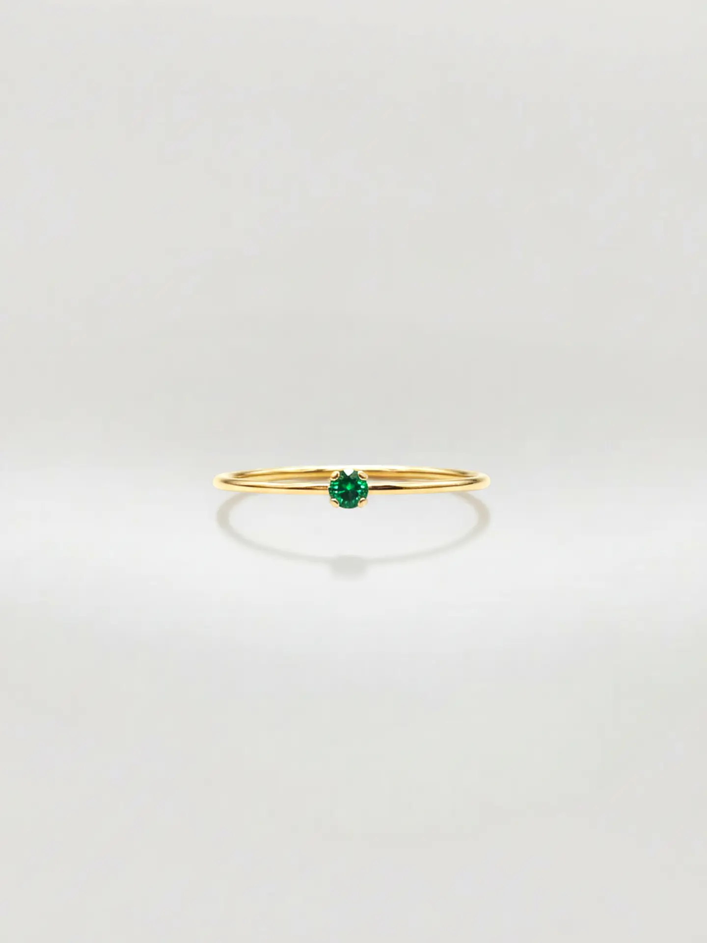 Anillo Solitario Jardín de Esmeralda Oro 18k 1