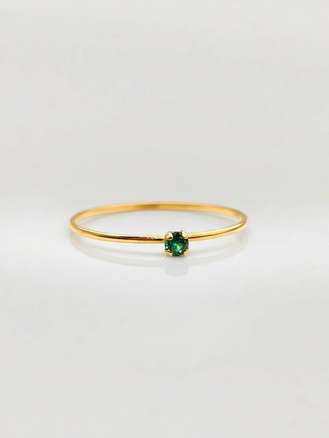 Anillo Solitario Jardín de Esmeralda Oro 18k