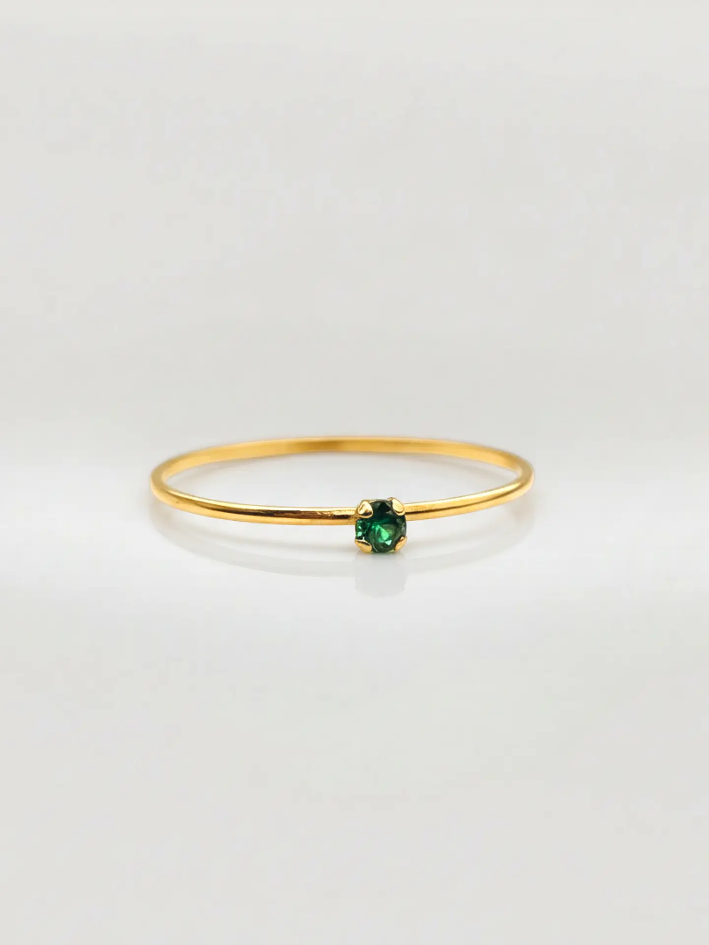 Anillo Solitario Jardín de Esmeralda Oro 18k 2