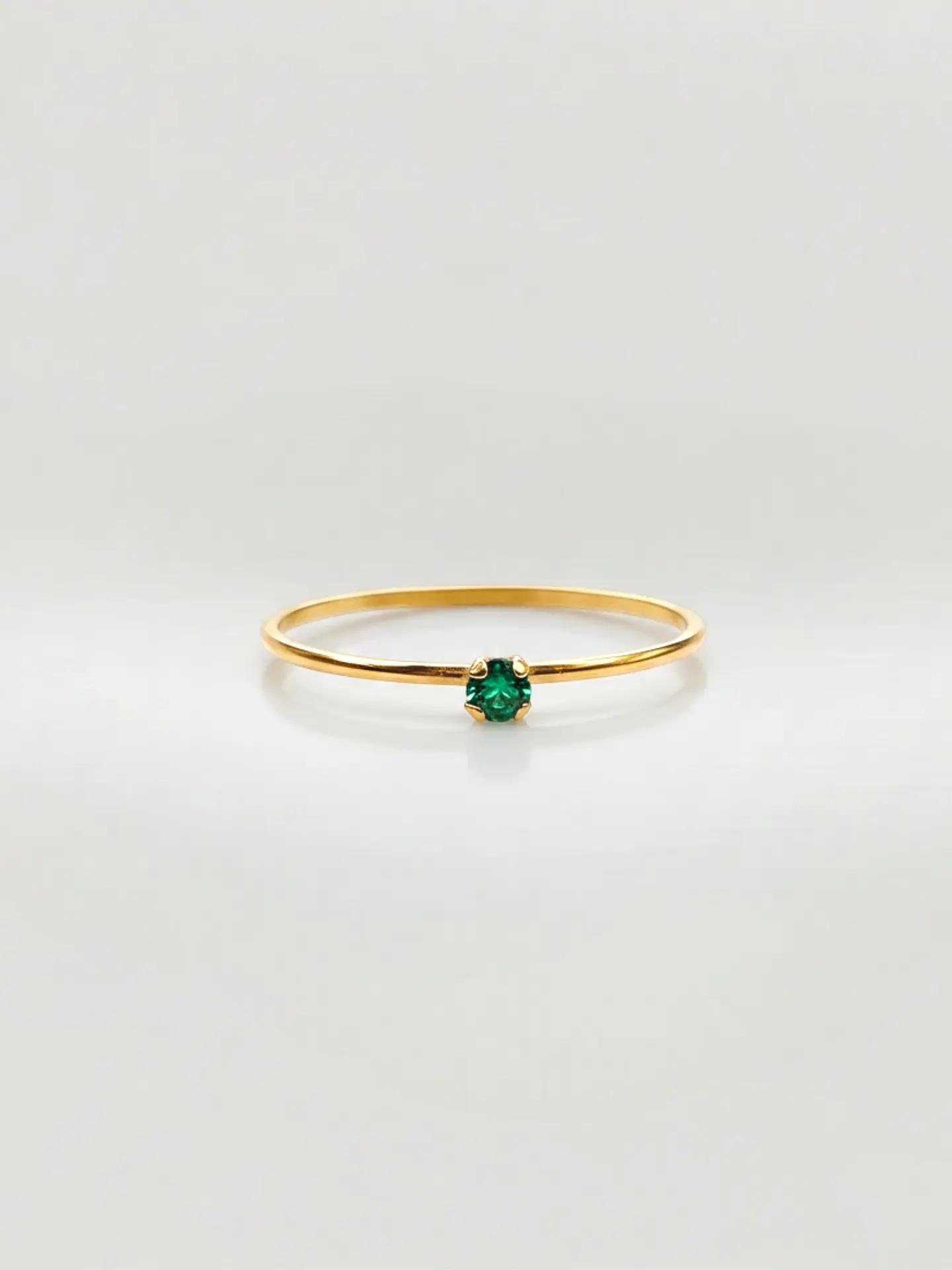 Anillo Solitario Jardín de Esmeralda Oro 18k 3