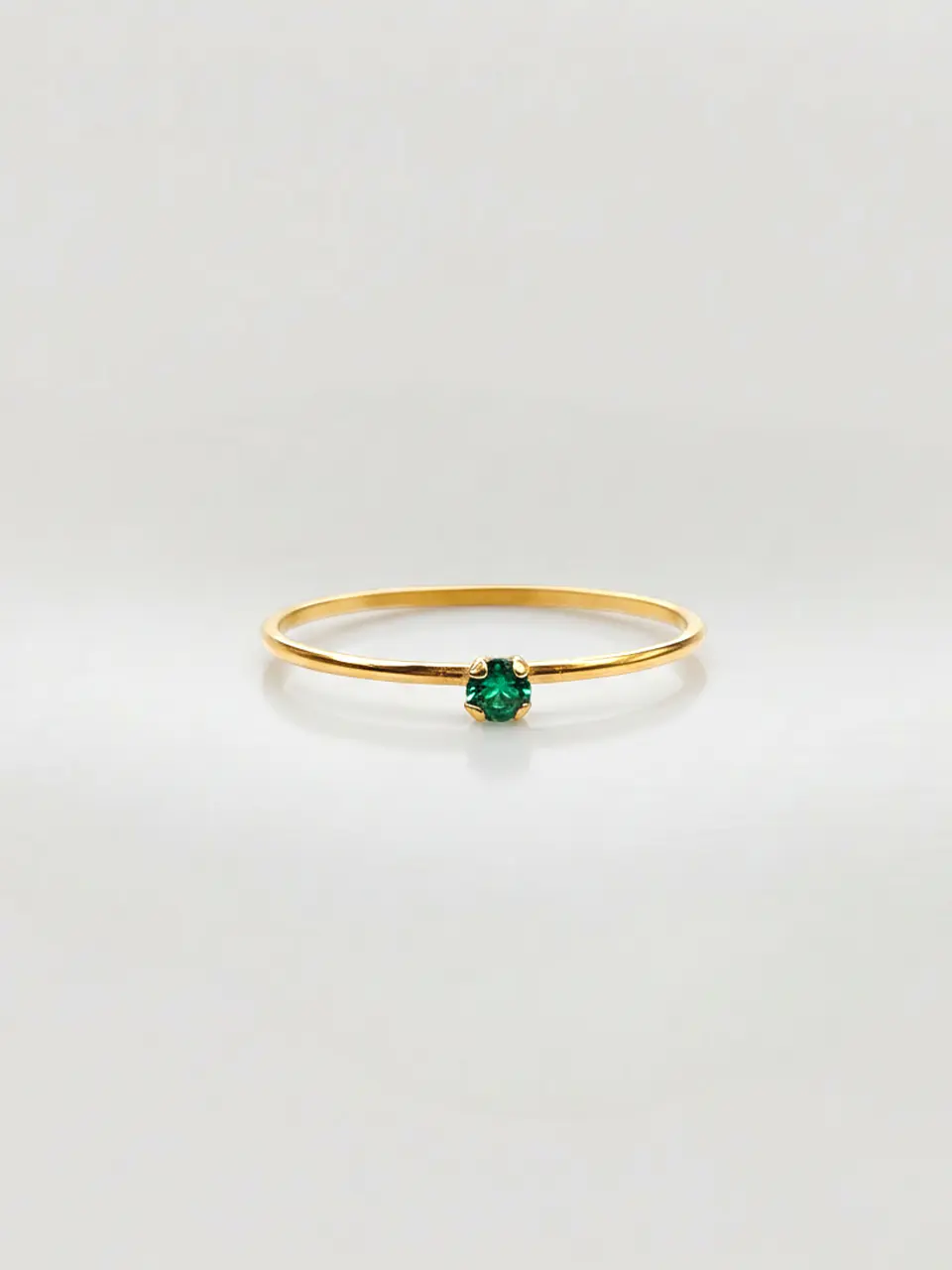 Anillo Solitario Jardín de Esmeralda Oro 18k 3
