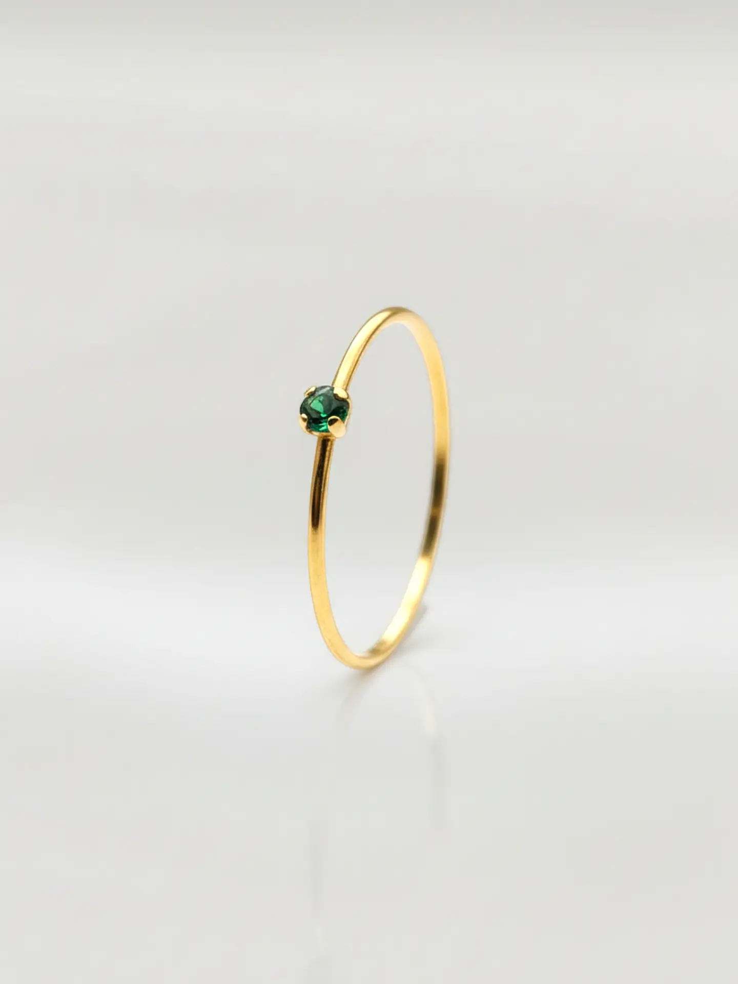 Anillo Solitario Jardín de Esmeralda Oro 18k 4