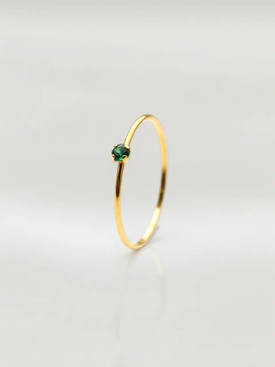 Anillo Solitario Jardín de Esmeralda Oro 18k 4
