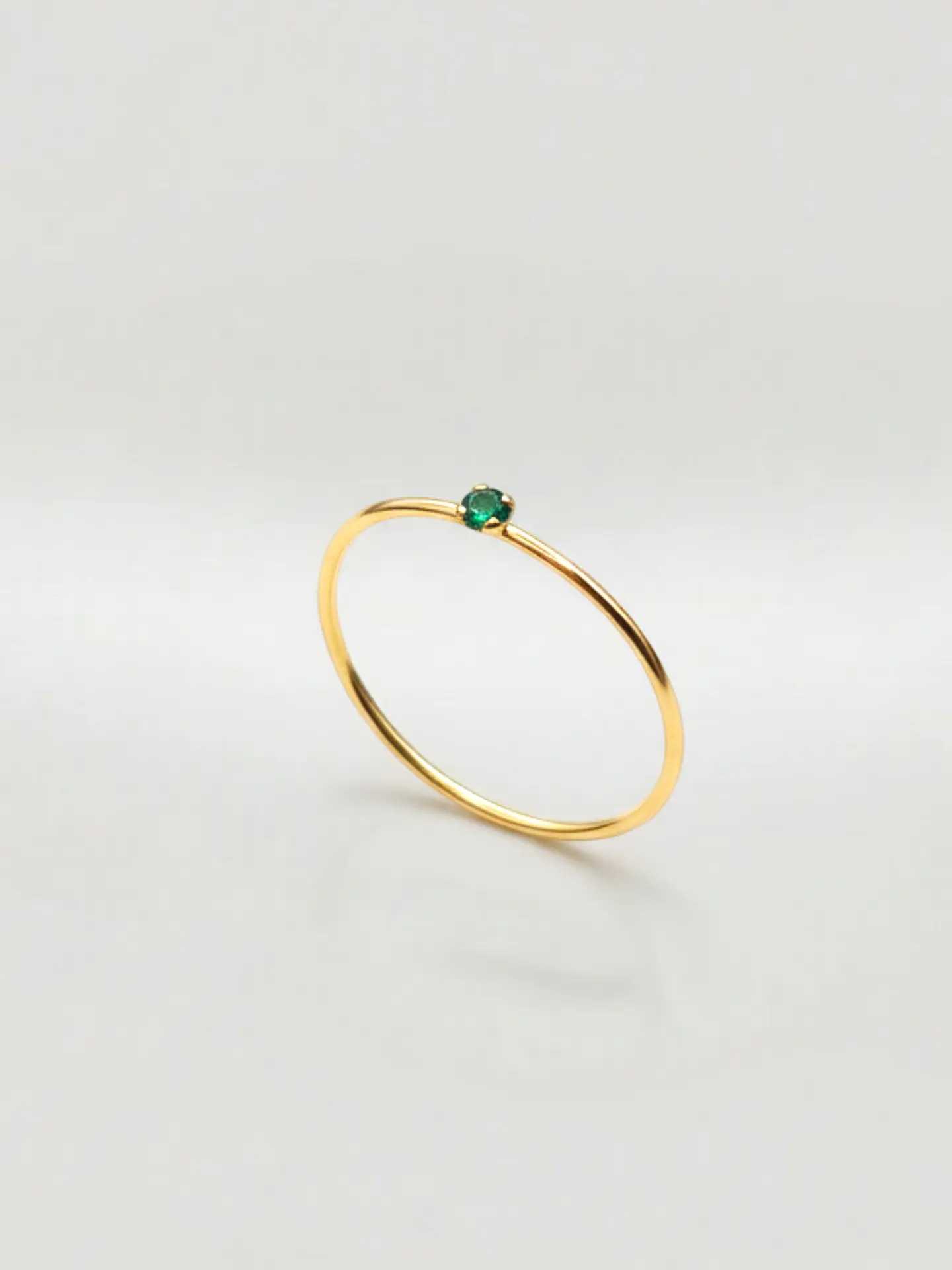Anillo Solitario Jardín de Esmeralda Oro 18k 5