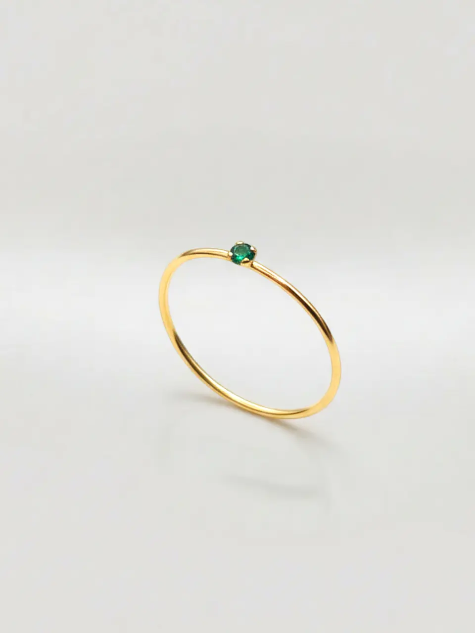 Anillo Solitario Jardín de Esmeralda Oro 18k 5