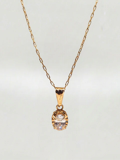 Cadena Chatón Brillo de Circón Oro 18k