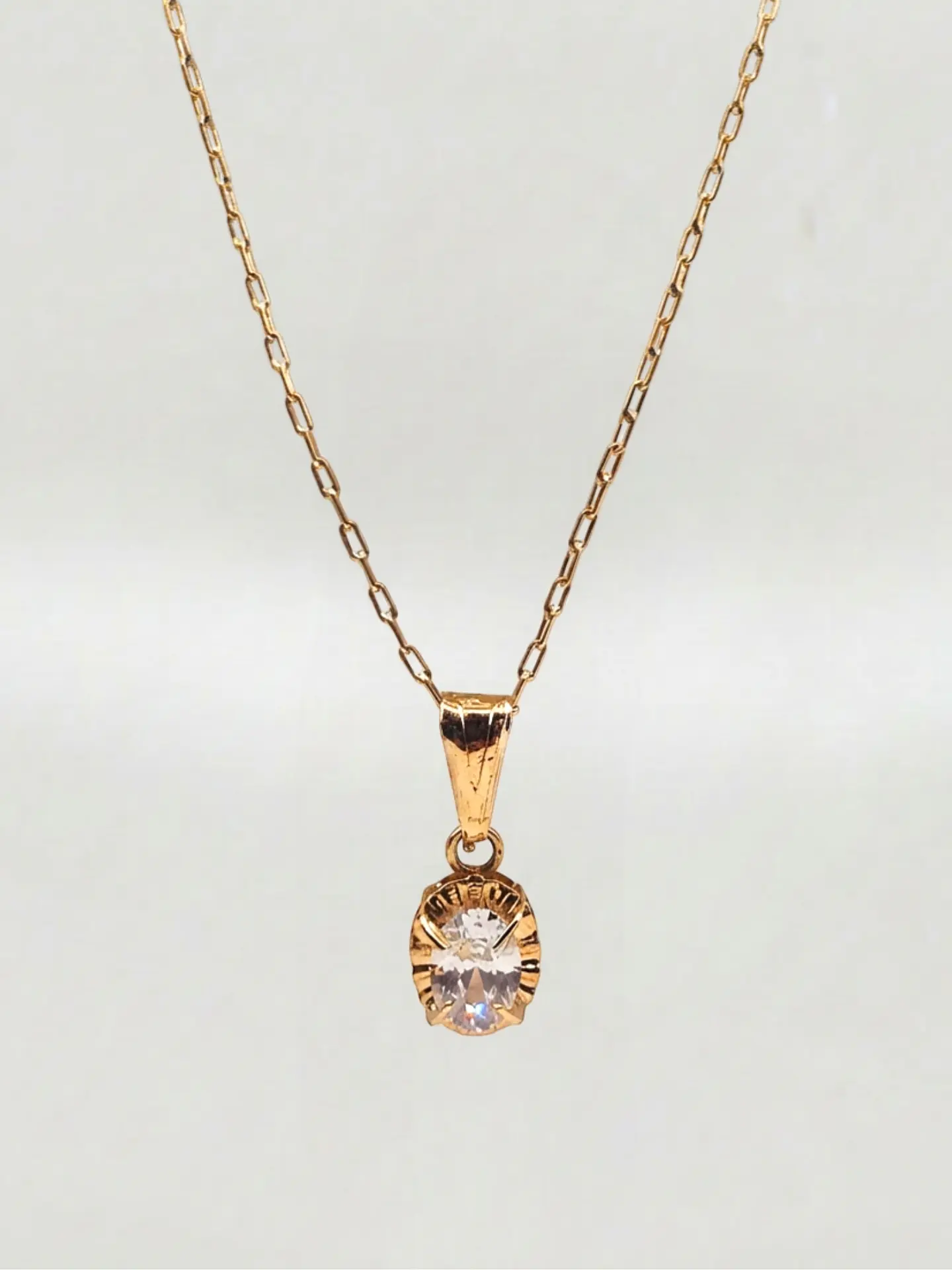 Cadena Chatón Brillo de Circón Oro 18k 2