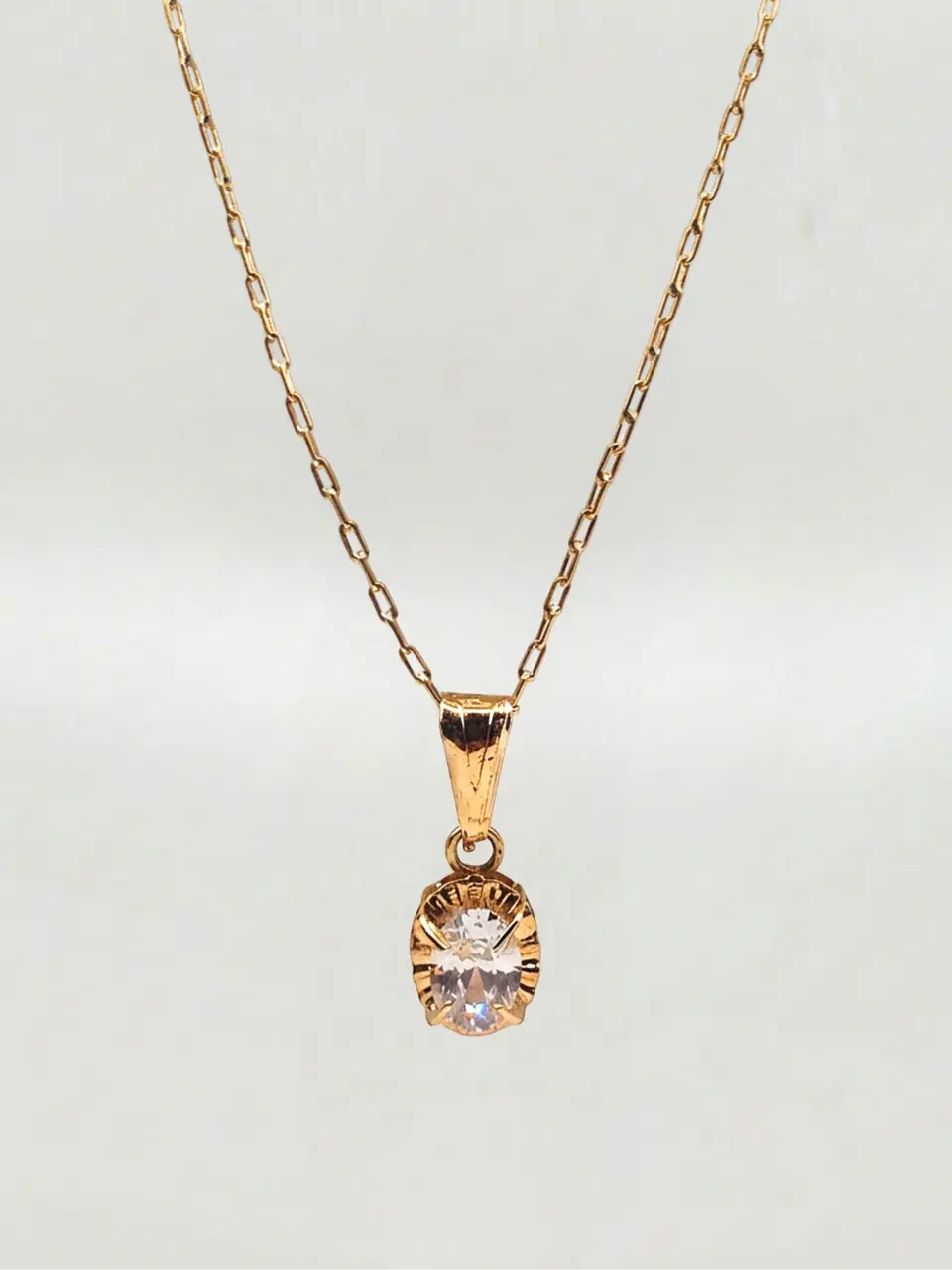 Cadena Chatón Brillo de Circón Oro 18k 2