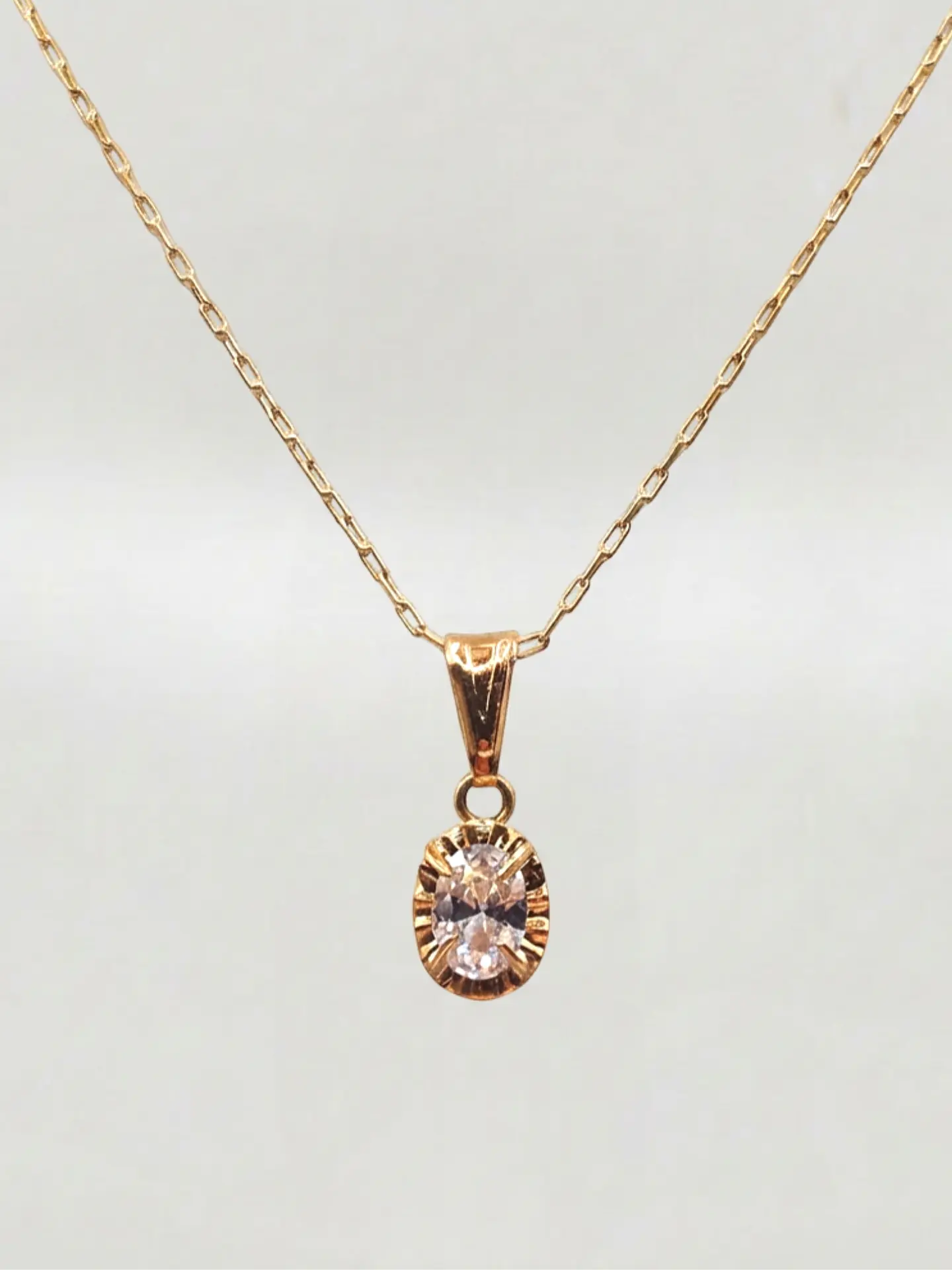 Cadena Chatón Brillo de Circón Oro 18k 4