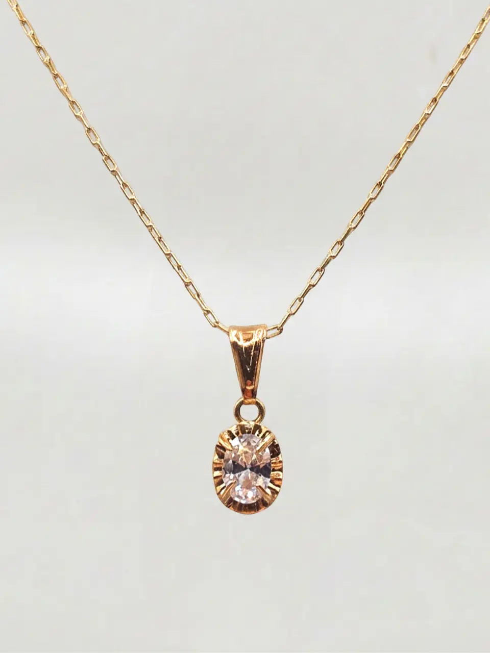 Cadena Chatón Brillo de Circón Oro 18k 4