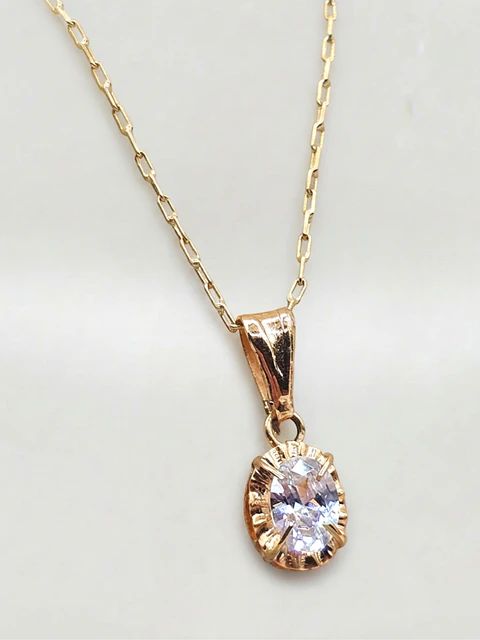 Cadena Chatón Brillo de Circón Oro 18k