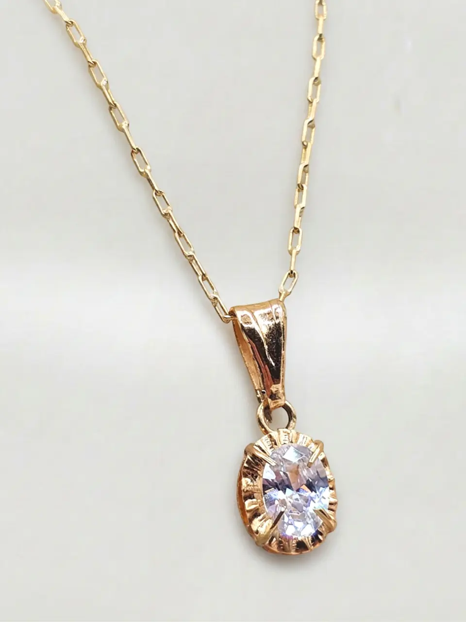 Cadena Chatón Brillo de Circón Oro 18k 1