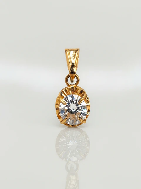 Colgante Chatón Oval de Circón Oro 18k