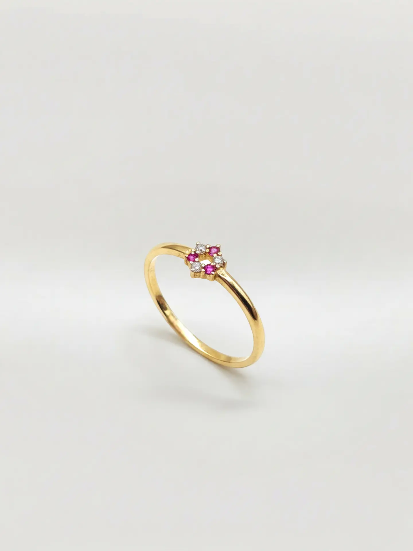 Anillo Roseta Rubí y Circones de Ensueño Oro 18k 4