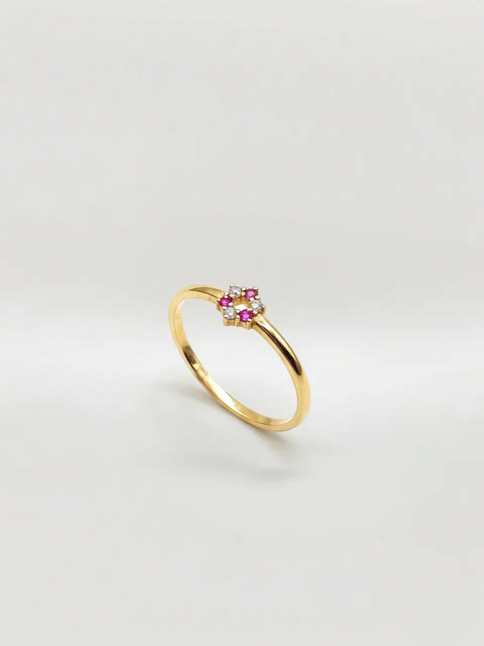 Anillo Roseta Rubí y Circones de Ensueño Oro 18k 4