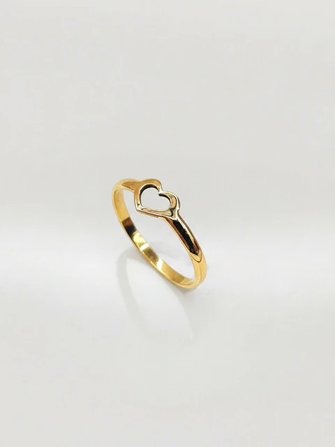 Anillo Silueta Corazón Oro 18k