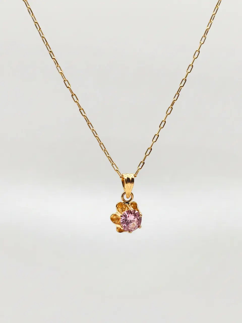 Cadena Flor Rosa de Francia de Mayo Oro 18k 3