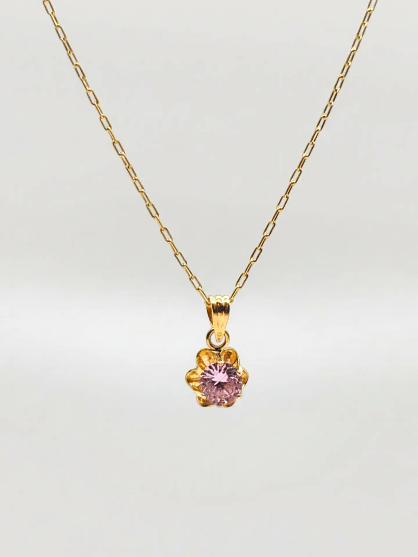 Cadena Flor Rosa de Francia de Mayo Oro 18k 4