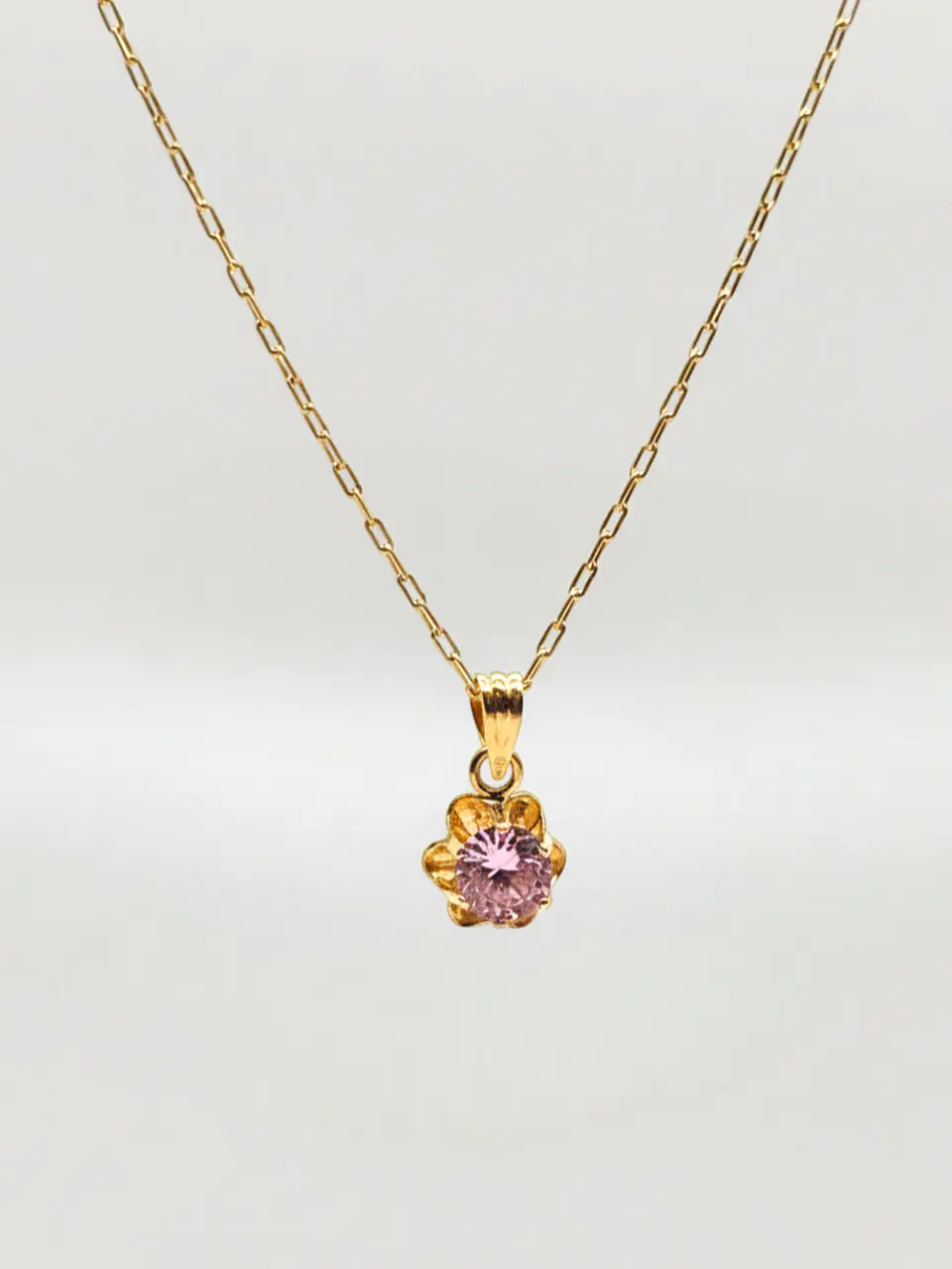 Cadena Flor Rosa de Francia de Mayo Oro 18k 4