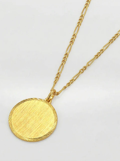 Cadena Cartier con Disco Satín de Gala Oro 18k