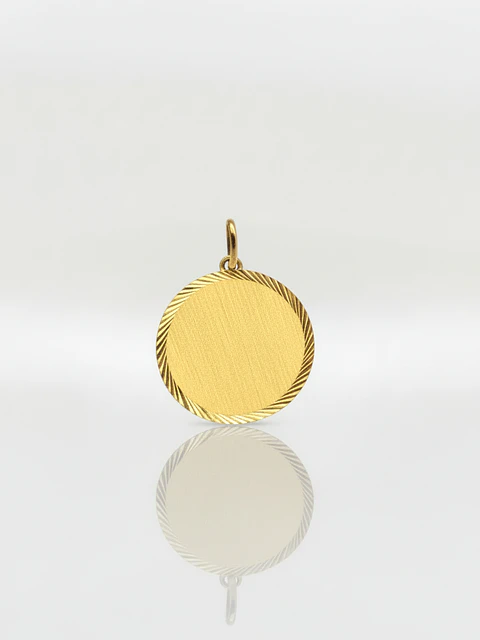 Colgante Disco Satín de Gala Oro 18k