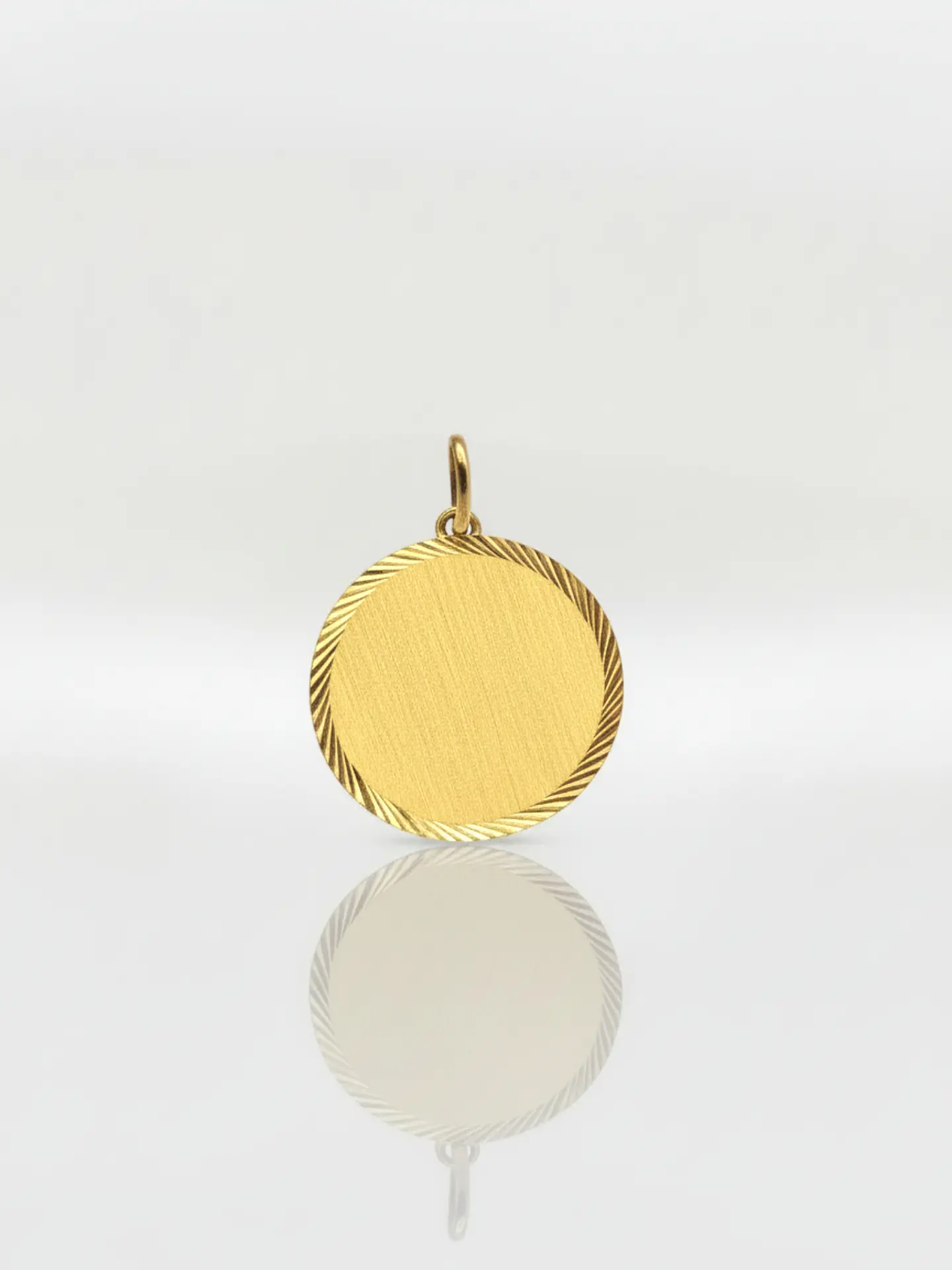 Colgante Disco Satín de Gala Oro 18k 2