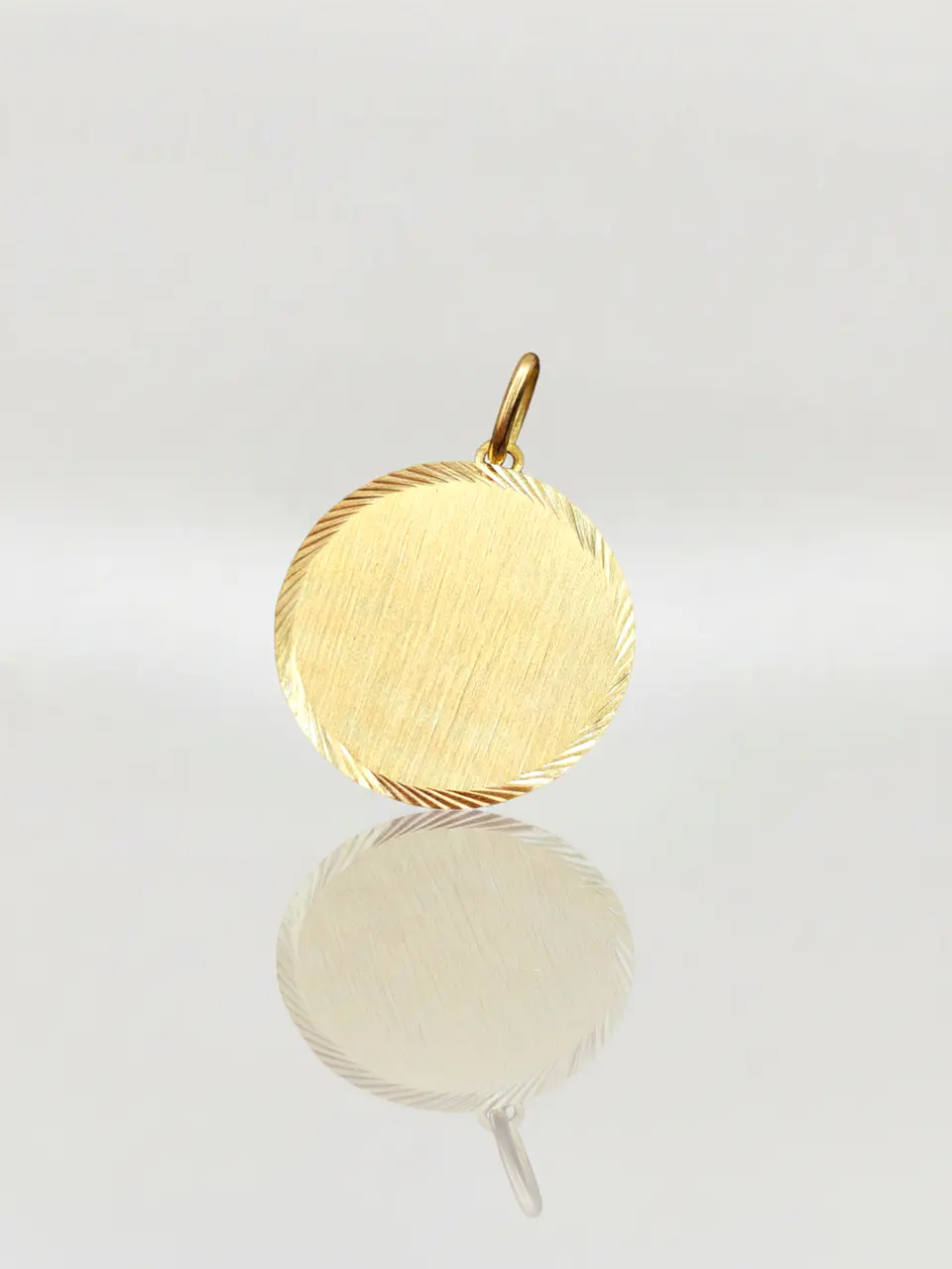 Colgante Disco Satín de Gala Oro 18k 3