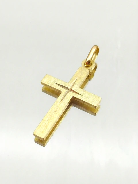 Colgante Cruz Calada de Fe Oro 18k