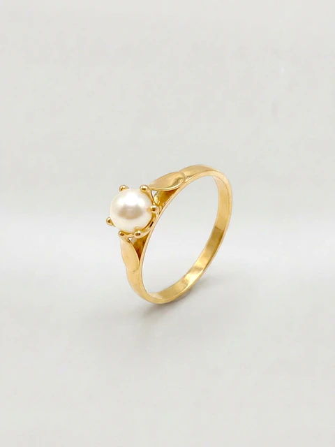 Anillo Pistilo Perla Cultivada Esplendor Oro 18k