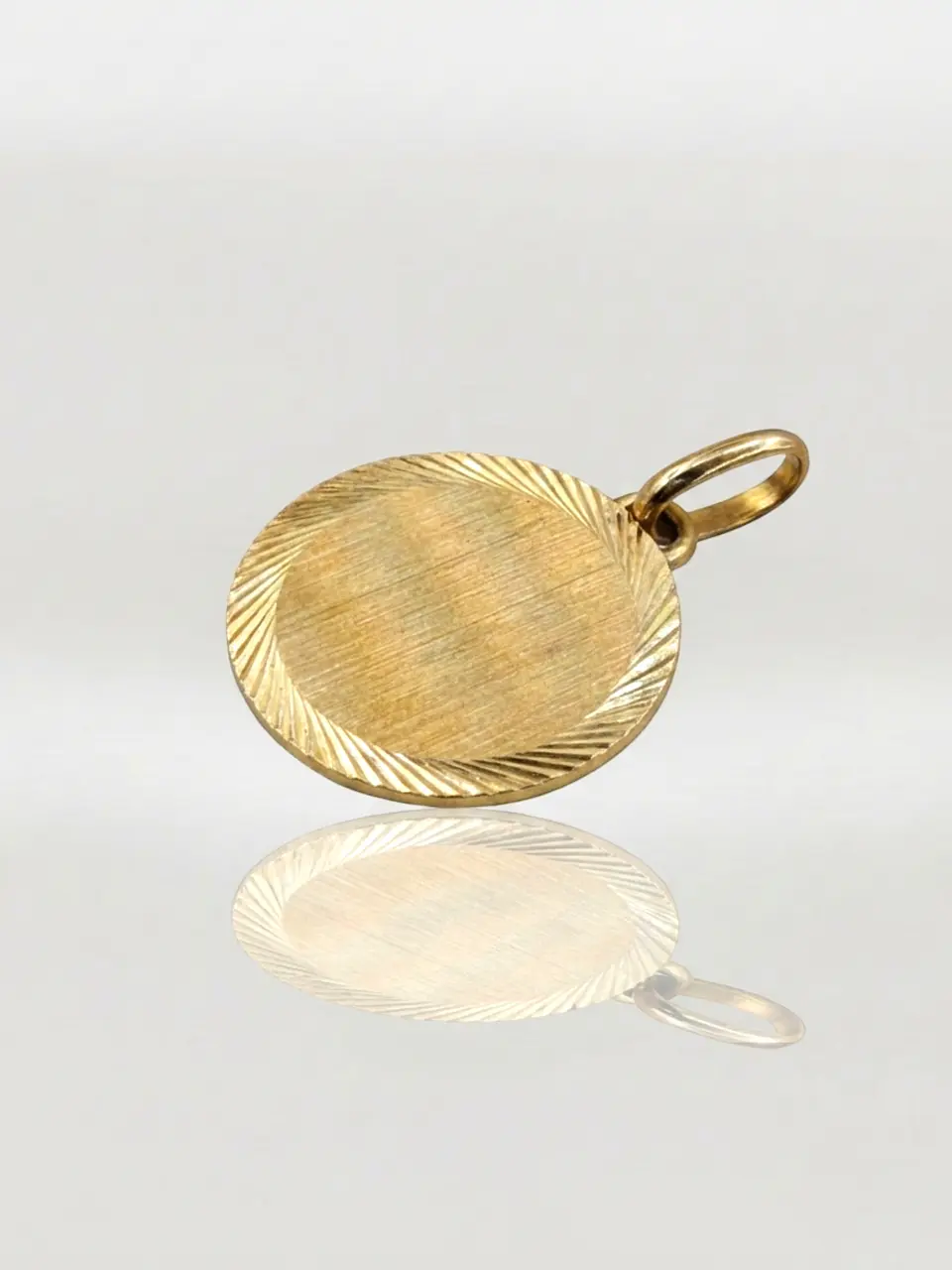 Colgante Disco Espejo Esencia Oro 18k 2
