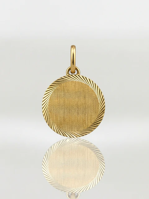 Colgante Disco Espejo Esencia Oro 18k