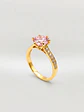 Anillo Solitario Cintillo de Rosa de Francia Oro 18k - Miniatura 3