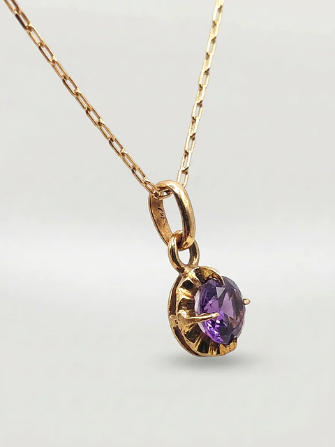 Cadena Chatón Amatista Esplendor Oro 18k