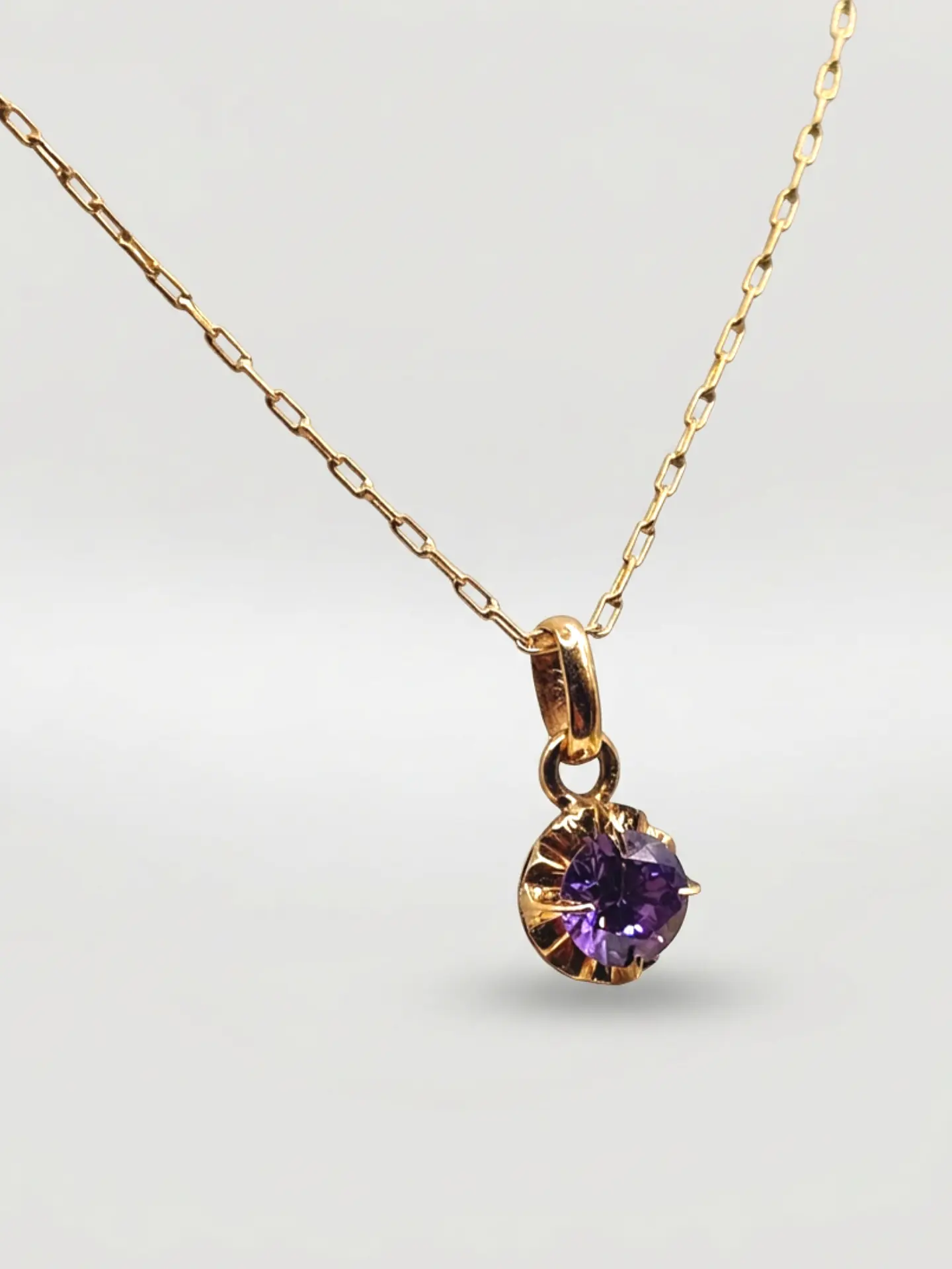 Cadena Chatón Amatista Esplendor Oro 18k 3