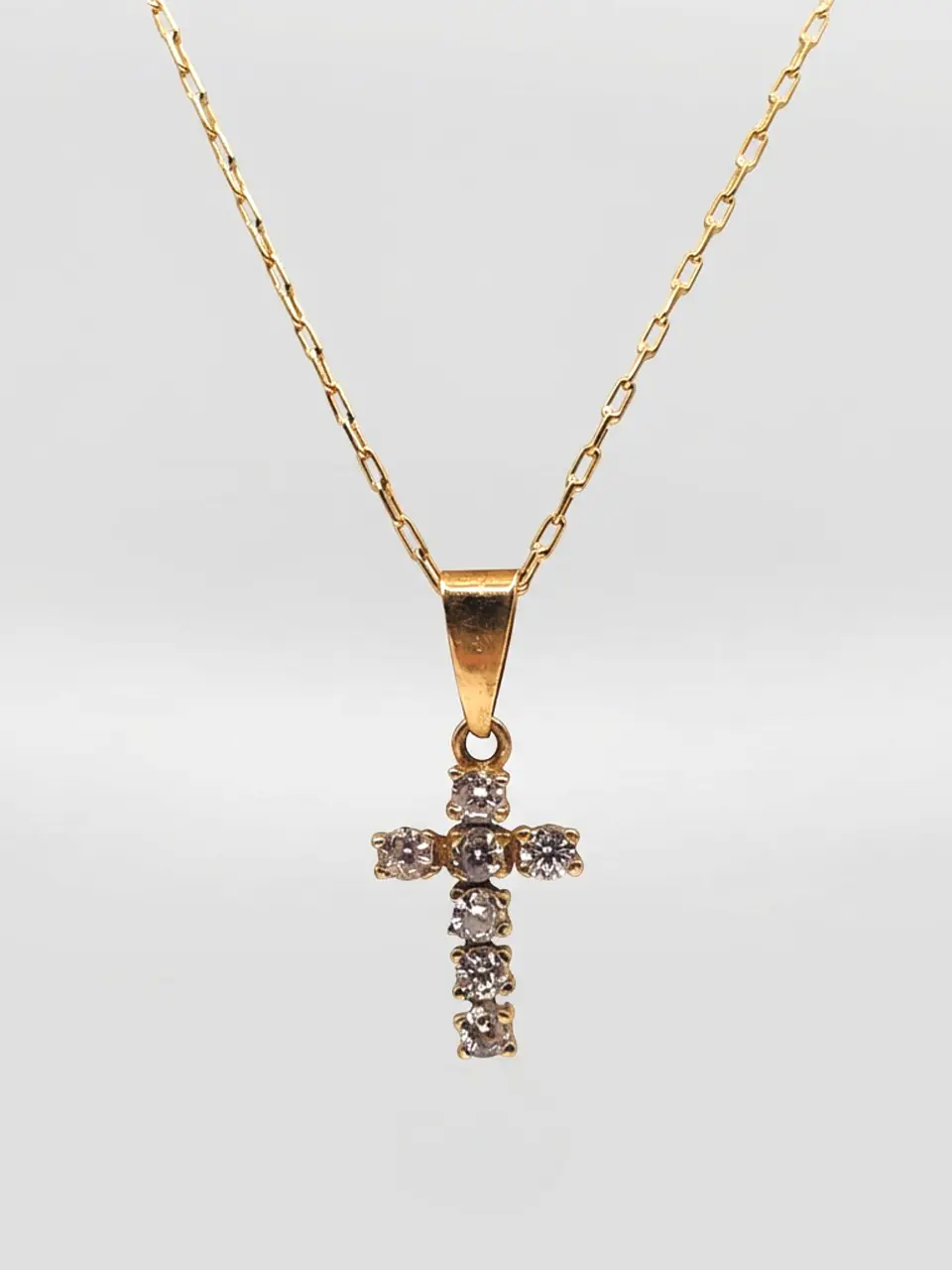Cadena Cruz de Brillo Sagrado Circones Oro 18k 1