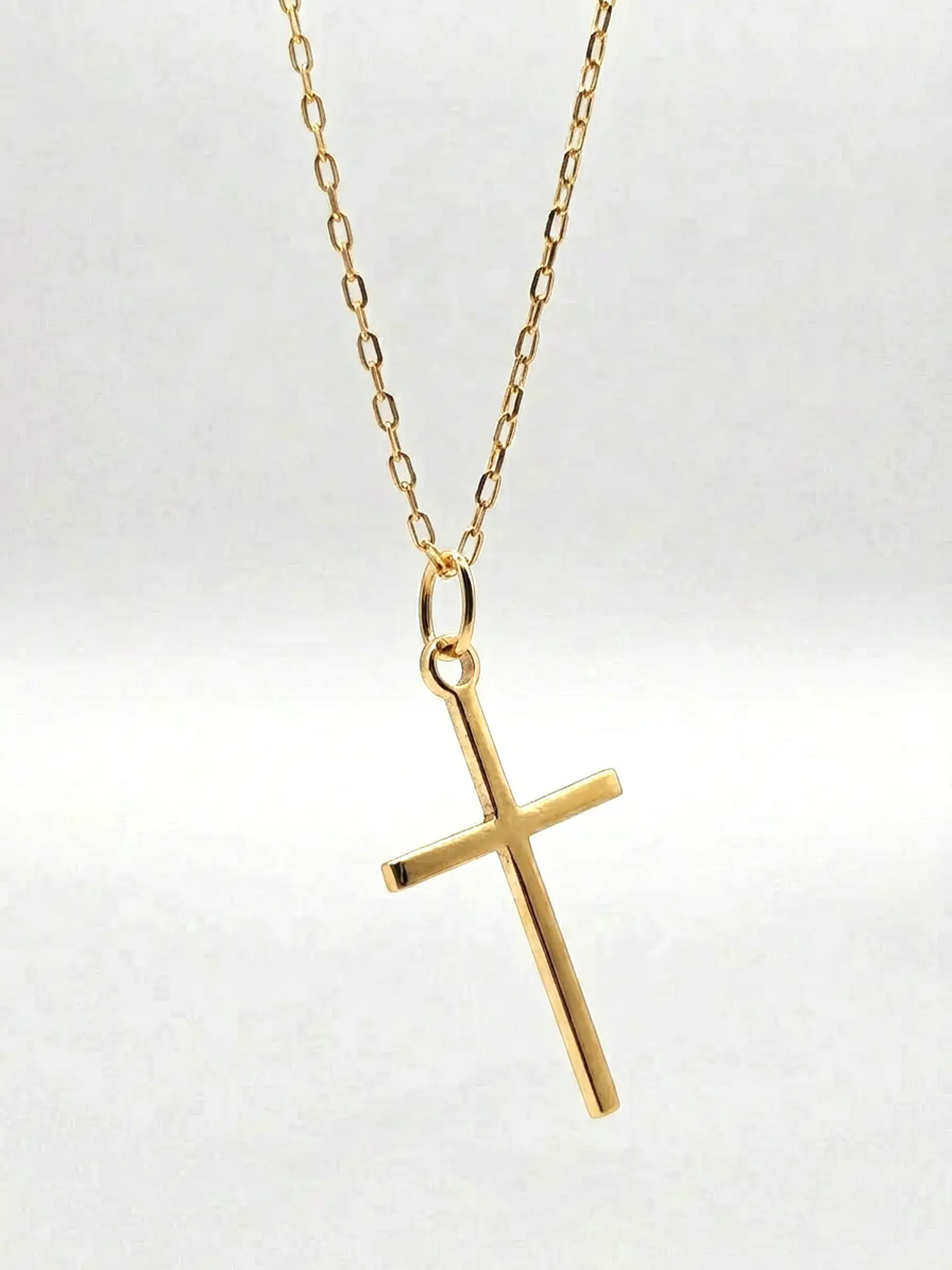 Cadena Cruz Estilizada de Fe Oro 18k 3